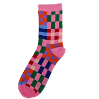 Chaussettes en tricot pour femmes, personnalisables, de haute qualité, antidérapantes, décontractées, respirantes, à carreaux, pour un usage quotidien