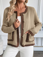 Nouveauté printemps, cardigan court en laine mélangée douce, style français, à col rond, élégant, à fleurs, décontracté pour femmes