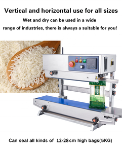 FR900 Stainless Steel Heat Continuous Band Sealer Aluminum Foil Plastic Bag Film Date Printing <b>Portable</b> Vertical Sealing Machine - Product Image 2