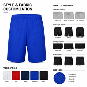 กางเกงขาสั้นกีฬาตาข่ายผู้ชายขายส่ง น้ำหนัก 150 กรัม แห้งเร็ว ระบายอากาศได้ดี เอวยางยืดปานกลาง สำหรับออกกำลังกาย 100% โพลีเอสเตอร์ ไซส์ XXS-4XL ODM แบบถัก - Product Image 4