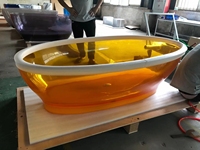 Baignoire en résine de haute qualité, baignoire autoportante personnalisée, baignoire transparente