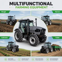 Tracteur agricole 4x4 120 ch avec cabine climatisée, moteur diesel, démarrage électrique