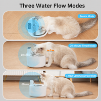 Fontaine à eau pour chat sans fil de 2,6 L, distributeur d'eau rechargeable pour animaux de compagnie avec capteur de mouvement et plateau en acier inoxydable 304