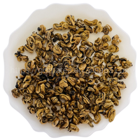 Thé noir Dian Hong Jin de Fujian, pur, artisanal, de qualité supérieure, en spirale, en bourgeons, de la collection Printemps Doré, fermenté, nouveau, en vrac