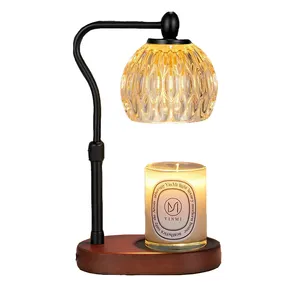 Velas ajustables en altura, Base de madera, lámpara de vela calentadora eléctrica moderna, nueva lámpara de aromaterapia sin llama romántica