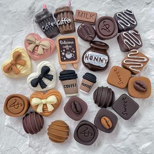 Brown Coffee Resin Accessories Doll House Edible Toys Junk Phone Case Handmade Photo Frames Haripin Charm DIY Jewelry Crafts - Product Image 1
