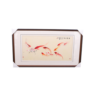Peinture brodée de Suzhou, série Richesse Abondante, produit fini rectangulaire, décoration murale pour la maison, Nouvel An chinois - Product Image 4
