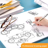 Papel Cuadriculado Grueso IDEA A3 para Diseño Arquitectónico, Mecánico, Dibujo de Ingeniería, Papel de Calco, Papel Grande para Estudiantes