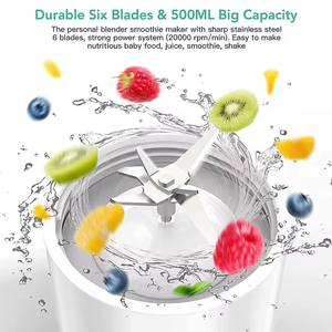 Licuadora Portátil Recargable de 400 ml, Mini Licuadora USB con 6 Cuchillas, para Smoothies y Frutas, Inalámbrica, para el Hogar - Product Image 4