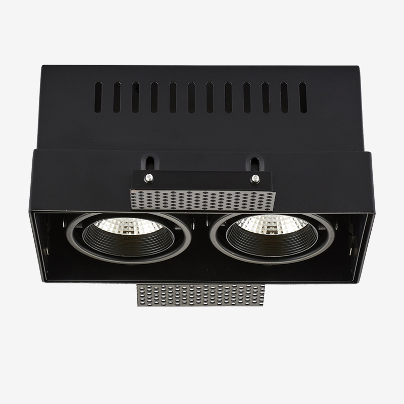 Тройной точечный источник 15 вт * 3 светодиодный безрежущий светильник прямоугольный точечный светильник решетка COB светильник