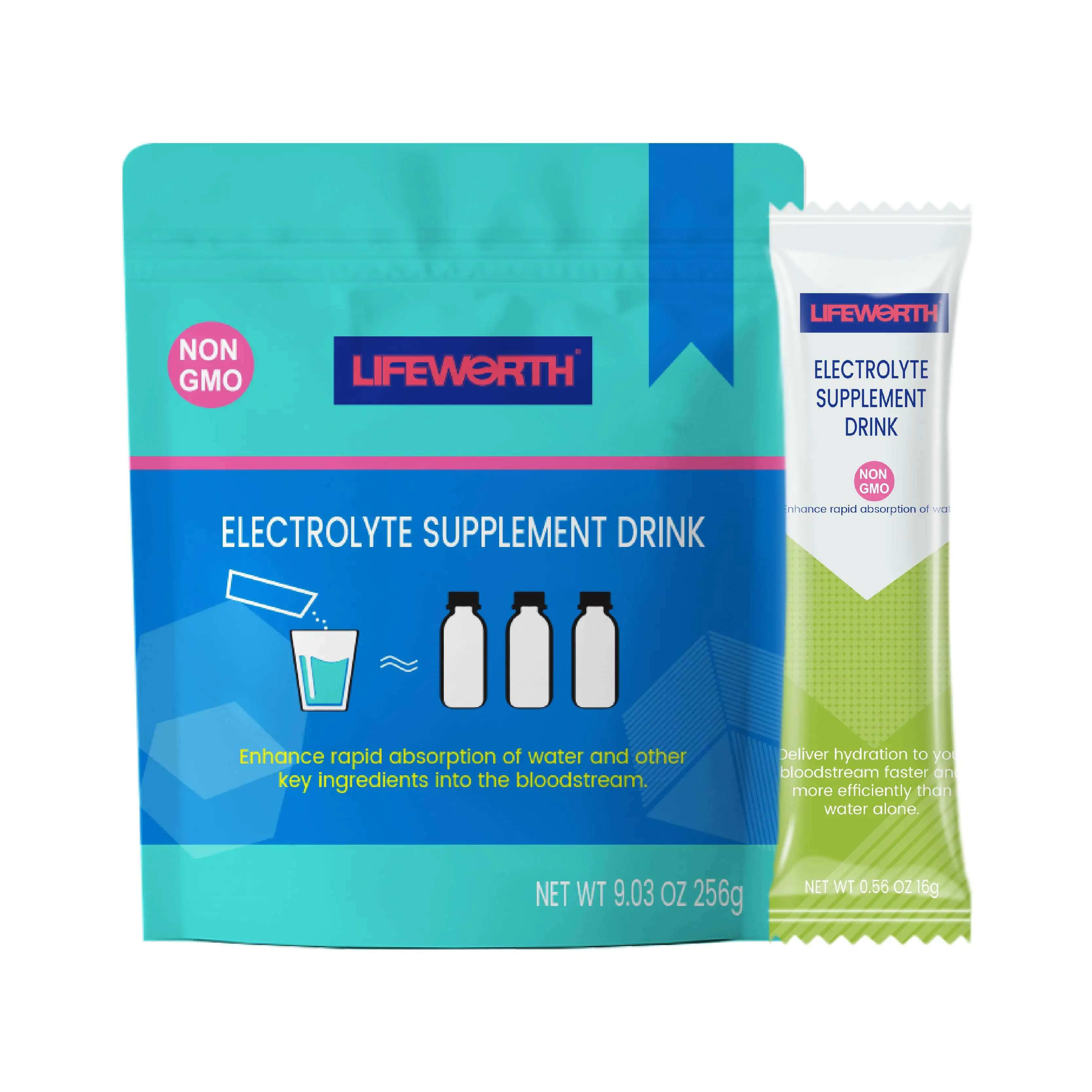 Lifeworth limon ön egzersiz vitamin b kompleks takviyesi enerji içeceği elektrolit tozu tedarikçisi