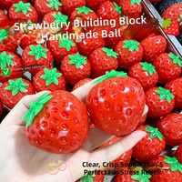 NQ Crunchy Strawberry Squishy Slow Rise TPR Funny Mini Fidget Toy for 5 to 7 Years Unisex Stress Relief Squeeze Building Block