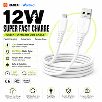 Câble Micro USB Noir Durable 2.4A à Charge Rapide, Flexible en PVC, pour Android, Kindle Fire, Haut-parleurs Bluetooth, PS4