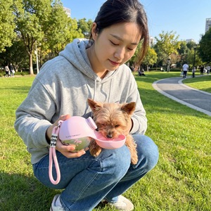 GLIWAY Round pet <b>water</b> <b>bottle</b> <b>for</b> <b>dogs</b> and cats – ideal <b>for</b> outdoor walks all-in-one, foldable, portable <b>water</b> cup - Product Image 4