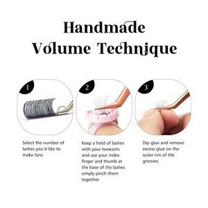 Extensiones de Pestañas Golle OEM de Forma Natural, Curvatura 5D, PBT, Marca Privada, Veganas, Libres de Crueldad, Hechas a Mano - Product Image 5