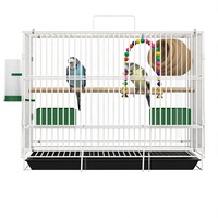 Cage à oiseaux pliable en métal à fil dense, écologique, de haute qualité, pour perruches, calopsittes, pinsons, agapornis, canaris, avec plateau en plastique