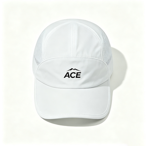 Gorra de Running Personalizada Blanca de 5 Paneles con Bordado Negro ACE Mountain, de Secado Rápido, Transpirable y Ligera para Camping - Product Image 2