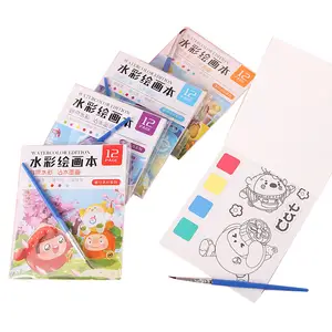 Custom Kids Painting Book Palette Pocket Watercolor Book Paint With Water