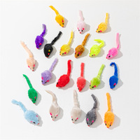 Lot de 5 jouets en peluche pour chat, souris colorées avec plumes, pour chatons, à mâcher, pour le divertissement et le soulagement de l'ennui, en vrac
