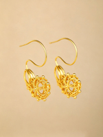 Boucles d'oreilles chandelier en argent sterling 925 plaqué or, élégantes, en or mat, filigrane ajouré, cadeau idéal pour mariage et fête