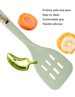 Peralatan Dapur Gagang Sekop Silikon 7 Buah Gagang PP Anti Lengket Anti Selip Suhu Tinggi Anti Panas untuk Memasak