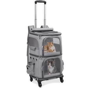 Ama zon diskon besar 2-In-1 tas jinjing hewan peliharaan ganda troli kucing - Product Image 1