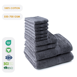 Nuevo Juego de Toallas de Baño de Lujo <span class=keywords><strong>Etex</strong></span> 100% Algodón, Tejido Comprimido de Secado Rápido, Color Sólido, Certificado OEKO-TEX, Ecológico y Antimicrobiano - Product Image 1