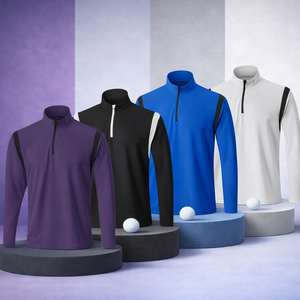 Pull à col montant en maille surdimensionné léger et de luxe pour homme, à séchage rapide, brodé, sweat-shirt personnalisé - Product Image 2