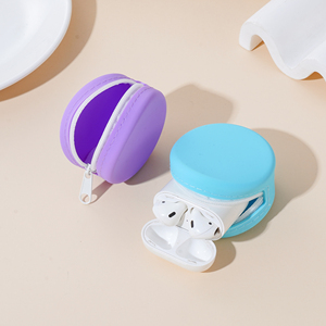Manufacturer Wholesale Simple Silicone Zipper Small Square Portable Makeup <b>Bag</b> for Data <b>Cable</b> and Coin Storage - Product Image 5