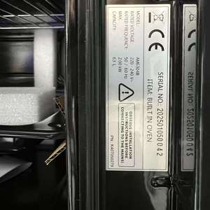 <span class=keywords><strong>Four</strong></span> électrique <span class=keywords><strong>encastrable</strong></span> en fonte noire standard 220V 2000W Contrôle mécanique Capacité 60L Fonction minuterie - Product Image 6