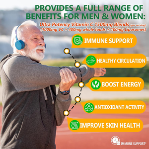 रोसटॉप ओम निजी लेबल शाकाहारी जैविक प्राकृतिक नारंगी स्वाद 1000 मिलीग्राम लिपोसोमल विटामिन सी गुम्मस पूरक प्रतिरक्षा शक्ति के लिए - Product Image 3