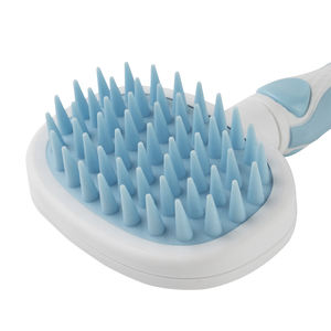 Ecológico mango largo cómodo silicona cachorro perro gato depilación masaje herramienta de aseo peine mascota limpieza cepillo de baño - Product Image 1