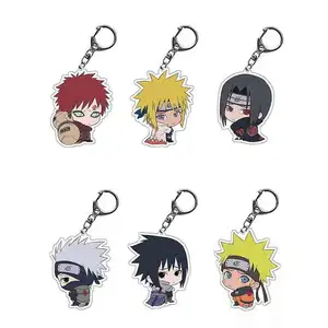 Móc Khóa Anime Narutos Móc Khóa Hình Hoạt Hình Uchiha Sasuke Móc Khóa Acrylic Phiên Bản Q Cho Phụ Kiện Túi Xe Hơi Trang Sức Quạt Gif