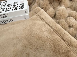 Bán buôn tùy chỉnh mềm Vua Kích thước đồng bằng đôi lớp tóc dài Fluffy <span class=keywords><strong>2ply</strong></span> bong bóng thỏ giả lông ném chăn - Product Image 5