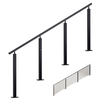 HL Garde-corps à câbles en acier inoxydable noir mat, pour extérieur, montage latéral sur poteau carré, design épuré, livraison rapide