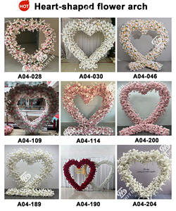 LEDA Hot Sale Handmade Baby's Breath Floral Arch <b>Stand</b> White Heart Flower Horn <b>Backdrop</b> Soft Valentine's Day Event Decoration - Product Image 5