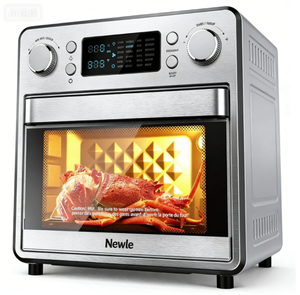 Freidora de Aire Newle de 23L y 1700W, Diseño de Puerta Francesa, Pantalla LED Digital, Velocidad del Ventilador Ajustable, 9 Programas Preestablecidos, Carcasa Negra - Product Image 3