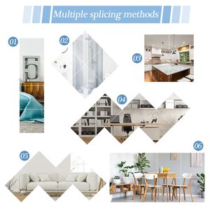 4pcs 20x20cm Modern Design Square <strong>Mirror</strong> Tile <strong>Wall</strong> Sticker Self-Adhesive Mosaic DIY Home Decoration <strong>Wall</strong> Decal - Product Image 4