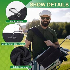 Toalla Deportiva de Golf Personalizada con Patrón de Waffle de Microfibra, Bordada, Regalos para Padrinos de Boda, Toalla Plegable Triple Personalizada, Promocional Deportiva - Product Image 5