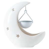Diffuseur d'huiles essentielles en céramique étoile et lune, brûleur de cire et d'aromathérapie, ornement créatif pour la décoration de bureau et de la maison