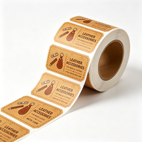 Etiquetas Adhesivas de Papel Kraft Marrón Claro y Oscuro con Impresión de Logotipo Personalizado TEDDY Black