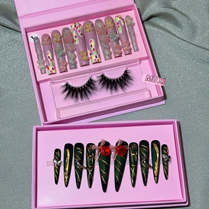 10 <span class=keywords><strong>faux</strong></span> ongles réutilisables en acrylique à presser, couvrance totale, pour femmes, pour le nail art DIY et usage en salon - Product Image 6