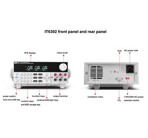 Source programmable ITECH IT6302 à triple sortie avec 3 canaux isolés indépendants pour récepteurs et émetteurs RF - Product Image 2