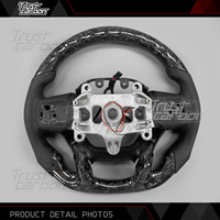 Volant en fibre de carbone forgé personnalisé pour Dodge Ram TRX 1500 3500 4500 18-22 Rebel avec LED Rpm et poignées en cuir noir