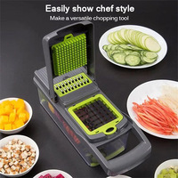 15-In-1 Groentehakselsnijmachine Met 7 Messen Kruidenhakselset Roestvrijstalen Groentesnijder Voor Het Koken Van Uien En Fruitsnijders