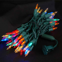 Guirlandes lumineuses de Noël miniatures multicolores, 50/100 pièces, 25,5 pieds, 22AWG, 110-130V 20,4W, à intensité variable, lot de 10, homologuées ETL