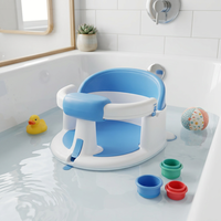 Chaise de bain pour bébé avec dossier et barre de sécurité, ventouses antidérapantes, certifiée CE, en plastique PP+TPR, pour 0-18 mois