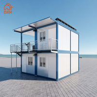 conteneur amovible mobile moderne à cadre en acier sur mesure de 2 étages avec panneaux solaires Maison conteneur préfabriquée
