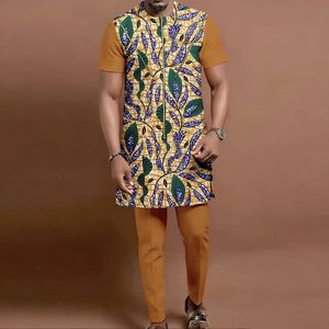 Ensemble <span class=keywords><strong>chemise</strong></span> et pantalon Dashiki pour hommes africains, grande taille, respirant, 100% coton, tenue traditionnelle 2216032 - Product Image 4