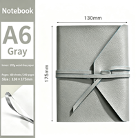 Carnet de notes A6 en cuir PU, journal de voyage avec fermeture à sangle, bloc-notes de poche portable pour le bureau, cadeau d'affaires